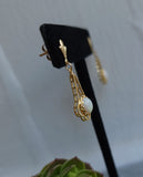 14k gold opal estate earrings