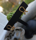 14k gold lavender jade & diamond estate earrings