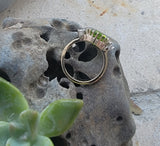 14k gold vintage Peridot & Diamond Ring