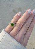 14k gold vintage Peridot & Diamond Ring