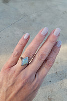 14k white gold filigree c.20s opal ring