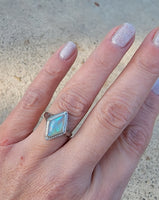 14k white gold filigree c.20s opal ring