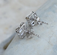 14k white gold filigree diamond studs earrings - .08ct tw