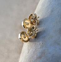 14k gold opal bezel studs