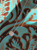 14k white gold diamond bezel slide necklace pendant