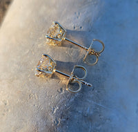 14k gold diamond scroll stud earrings - 1.03ct tw