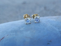 14k gold diamond scroll stud earrings - 1.03ct tw