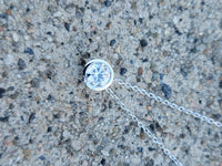 14k white gold diamond bezel slide necklace pendant