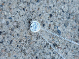14k white gold diamond bezel slide necklace pendant