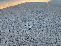 14k white gold diamond bezel slide necklace pendant
