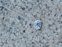 14k white gold diamond bezel slide necklace pendant