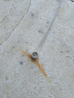 14k white gold diamond bezel slide necklace pendant