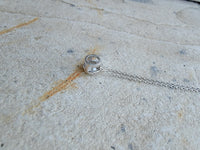 14k white gold diamond bezel slide necklace pendant