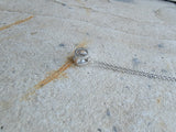 14k white gold diamond bezel slide necklace pendant