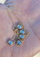 14k gold diamond bezel diamond by the yard necklace  - .92ct tw