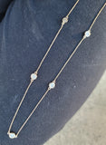 14k gold diamond bezel diamond by the yard necklace  - .92ct tw