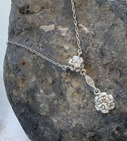 Platinum & 18k gold Deco c.1920s diamond drop necklace pendant