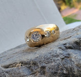 14k 5 old cut diamond gypsy set antique ring band