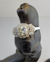14k white gold c.1920's Art Deco diamond engagement ring - apx .75ct tw