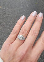 14k white gold c.1920's Art Deco diamond engagement ring - apx .75ct tw