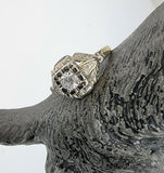 14k gold two tone diamond estate Deco c.1930's ring -apx .29ct