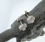 14k white gold filigree diamond studs earrings - .20ct tw