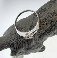 14k white gold estate diamond engagement arrow ring