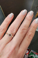 10k gold Edwardian ruby halo & rose cut diamond ring