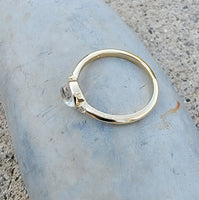 14k gold moonstone & diamond ring NEW