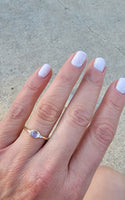 14k gold moonstone & diamond ring NEW