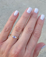 14k gold moonstone & diamond ring NEW