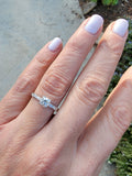 Platinum floral c.1920's European cut diamond vintage engagement ring - apx .50ct tw