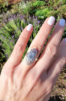 18k white gold filigree c.1920's diamond glove shield navette ring