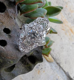 18k white gold filigree c.1920's diamond glove shield navette ring