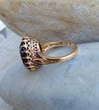 18k gold oval AMETHYST estate ring