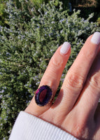 18k gold oval AMETHYST estate ring