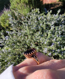 18k gold oval AMETHYST estate ring