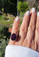 18k gold oval AMETHYST estate ring