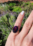 18k gold oval AMETHYST estate ring