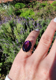 18k gold oval AMETHYST estate ring