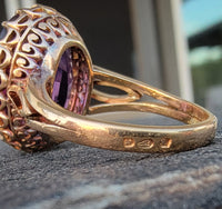 18k gold oval AMETHYST estate ring