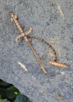 14k gold seed pearl SWORD estate pin