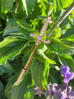 14k gold seed pearl SWORD estate pin