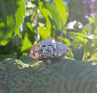 14k gold two tone 9 diamond estate Deco c.1930's ring