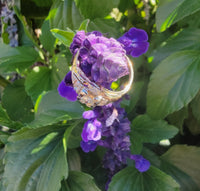 14k gold two tone 9 diamond estate Deco c.1930's ring
