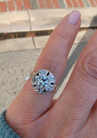 14k gold c.1920's Art Deco diamond engagement ring - apx .88ct tw