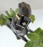 14k gold vintage Deco c.1930's black onyx & diamond Ring