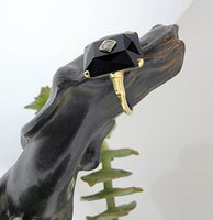 14k gold vintage Deco c.1930's black onyx & diamond Ring