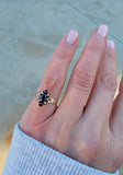 10k gold Victorian pearl & garnet rin