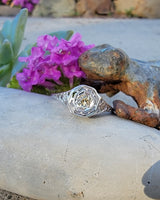 18k gold white gold c.1920's filigree diamond ring